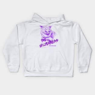 Wolf, The Wilderness- Purple Design Kids Hoodie